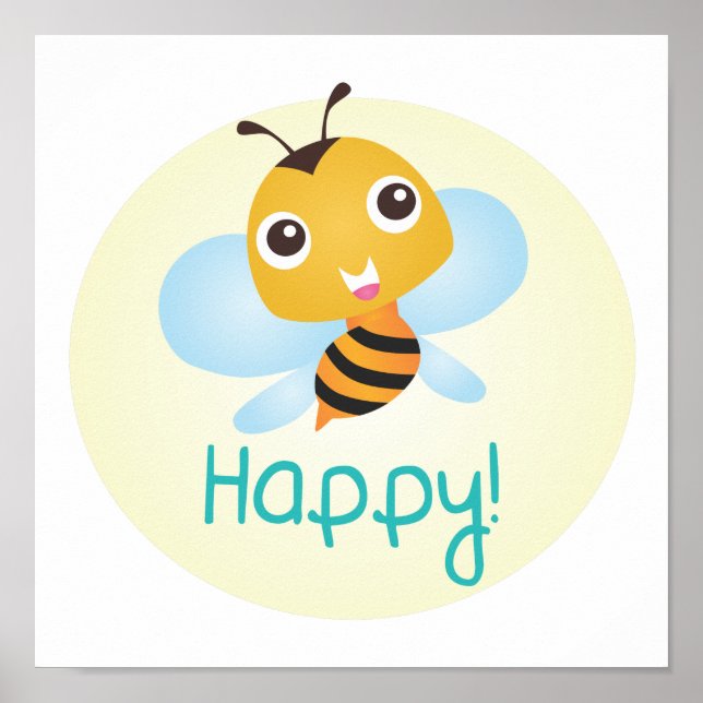 Poster Bee Happy Baby Print (Devant)