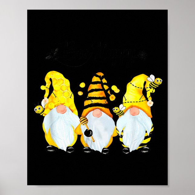 Poster Bee Happy Bee Gnome Spring  (Devant)