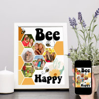 Bee Happy Honeycomb 6 Photo Collage