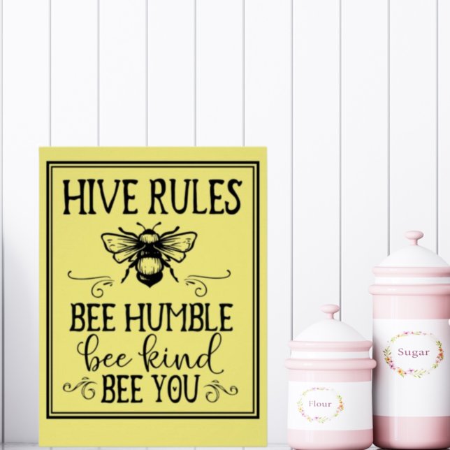 Poster Bee Hive Rules Word Art (Créateur téléchargé)