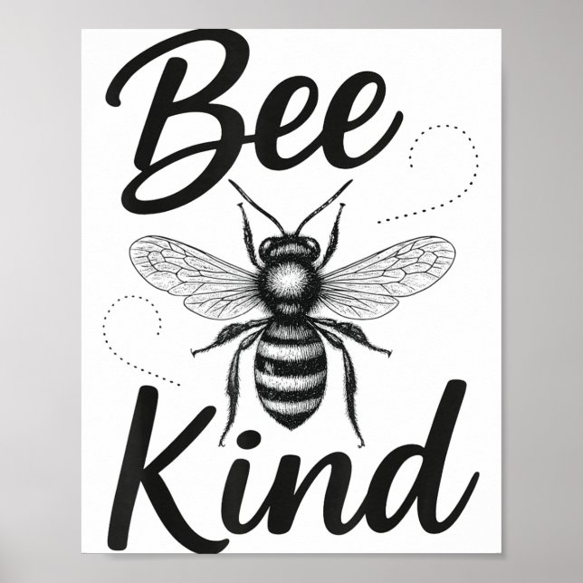 Poster Bee Kind Sitive Quote Cute Funny Design For Kids  (Devant)