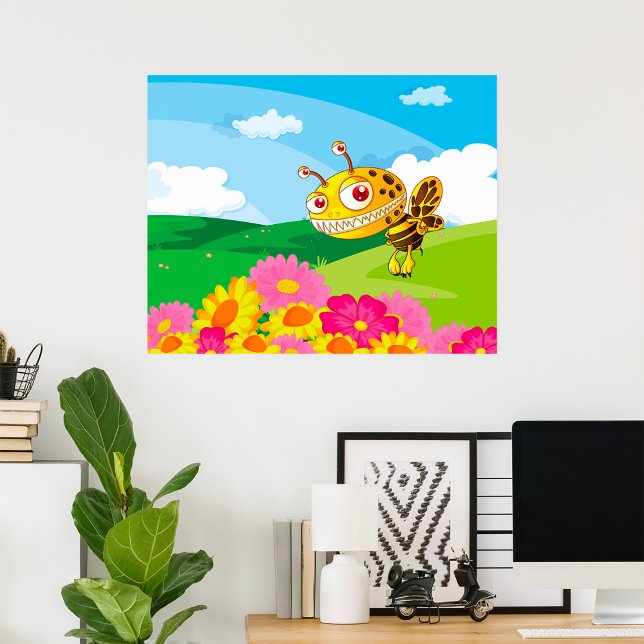 Poster Bee Monster mignonne mais Déplaisante dans un cham (Créateur téléchargé)