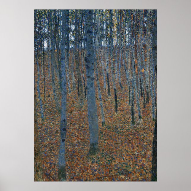 Poster Beech Grove I par Gustav Klimt Peinture (Devant)