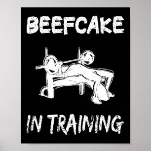 Poster Beefcake Dans L'Entraînement Gym Muscle Drôle Body