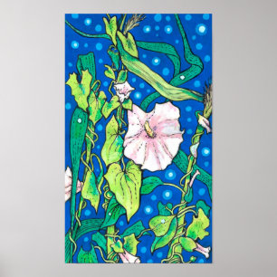 Poster Beendweed Reed Fleurs sauvages d'été peinture flor