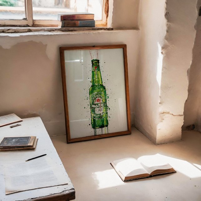 Poster Beer Bottle Wall Art Print 'Malachite' (Créateur téléchargé)