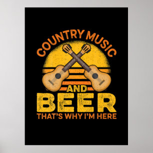 Poster Beer Drinker Country Music And Beer Birthday