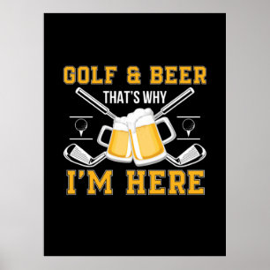 Poster Beer Drinker Golf And Beer Birthday