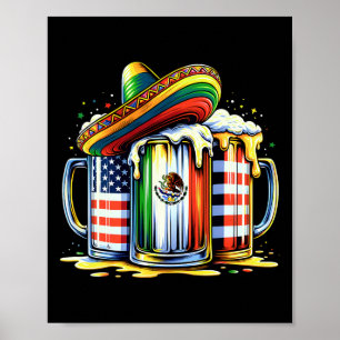 Poster Beer Mexican Usa Drapeau Cinco De Mayo Boisson Par