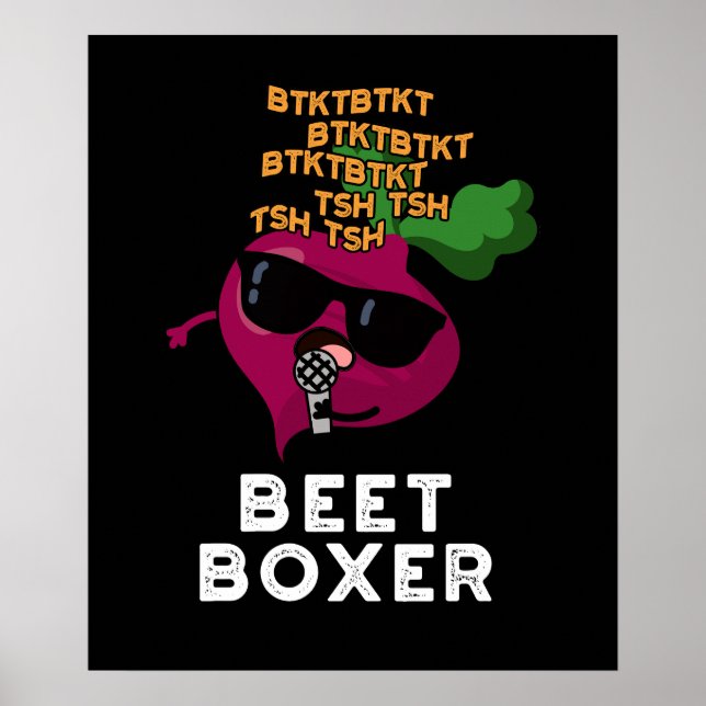 Poster Beet Boxer Funny Beet Pun Dark BG (Devant)