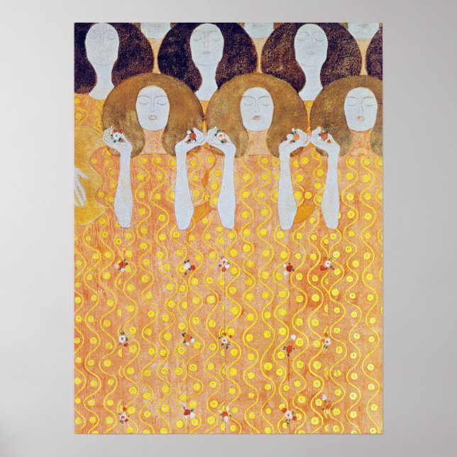 Poster Beethoven Frieze (détail), Gustav Klimt (Devant)