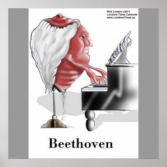 Poster Beethoven Funny Designer/affiche de dessin animé (Devant)
