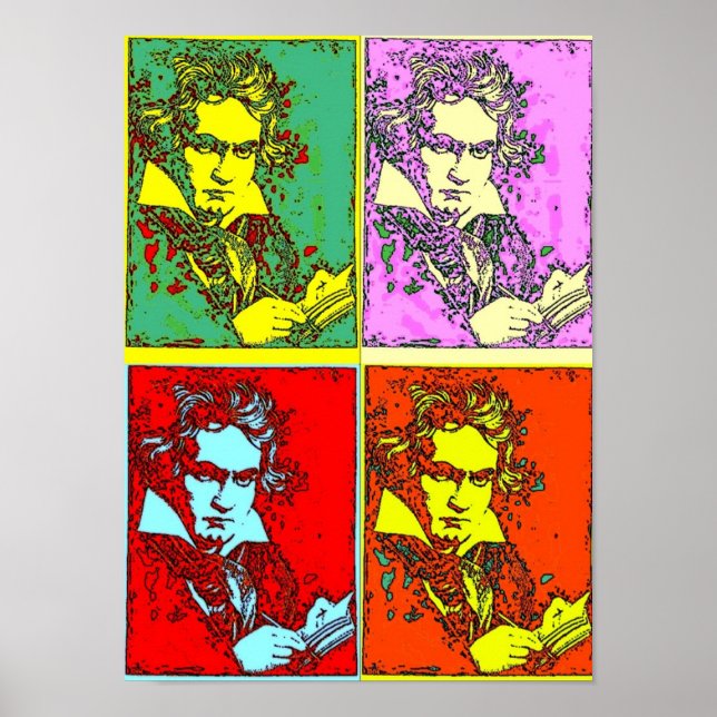 Poster Beethoven Pop Art (Devant)