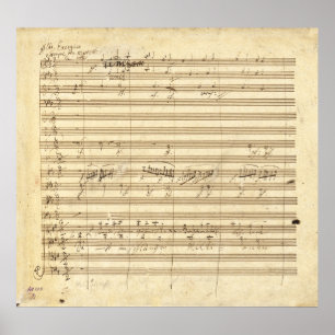 Poster Beethoven Symphony No 9 Original Manuscript Print
