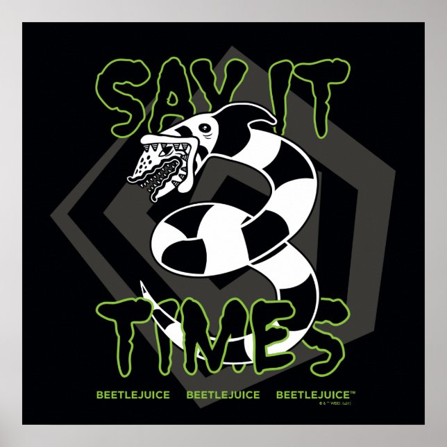 Poster Beetlejuice | Say It 3 Times (Devant)