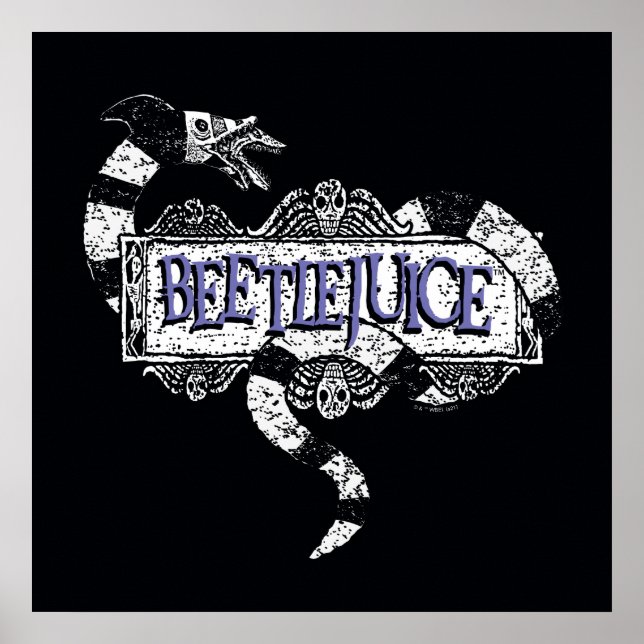 Poster Beetlejus | Vapeur de sable enroulé sur le logo Be (Devant)
