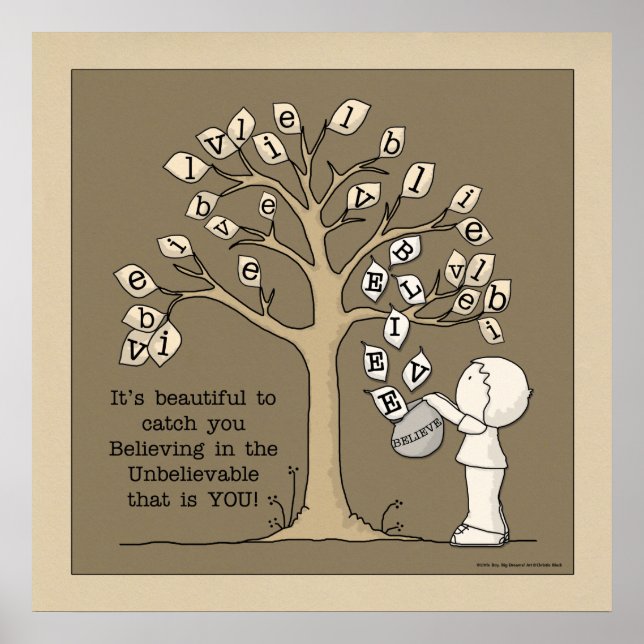 Poster Be'FEUILLE - Attraper les Feuilles (Devant)