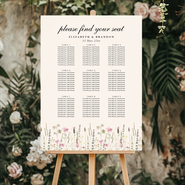 Poster Beige and Boho Wildflower Wedding  (Créateur téléchargé)