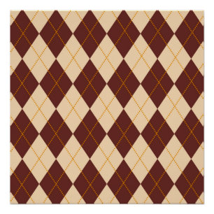 Poster Beige Brown Automne Jacquard d'automne Diamant Mot