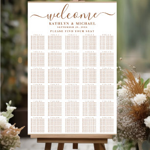 Poster Beige Dusty moderne Mariage simple 30 Table Sièges
