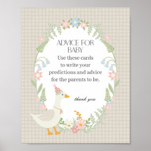 Poster Beige Silly Goose Floral En vichy Conseils pour bé
