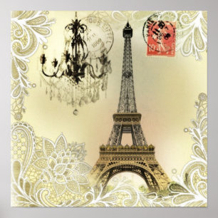 Poster beijal lace chandelier eiffel