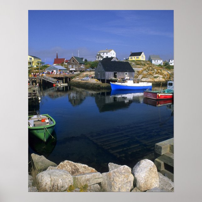 Poster Bel village de Peggy's Cove avec port (Devant)