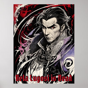 Poster Bela Lugosi est mort - Art rétro exquis