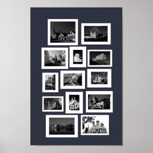 Poster Bélarus Minsk Grodno Vitebsk Brest Architecture