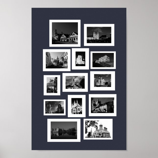 Poster Bélarus Minsk Grodno Vitebsk Brest Architecture (Devant)