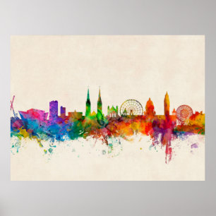 Poster Belfast Northern Ireland Skyline