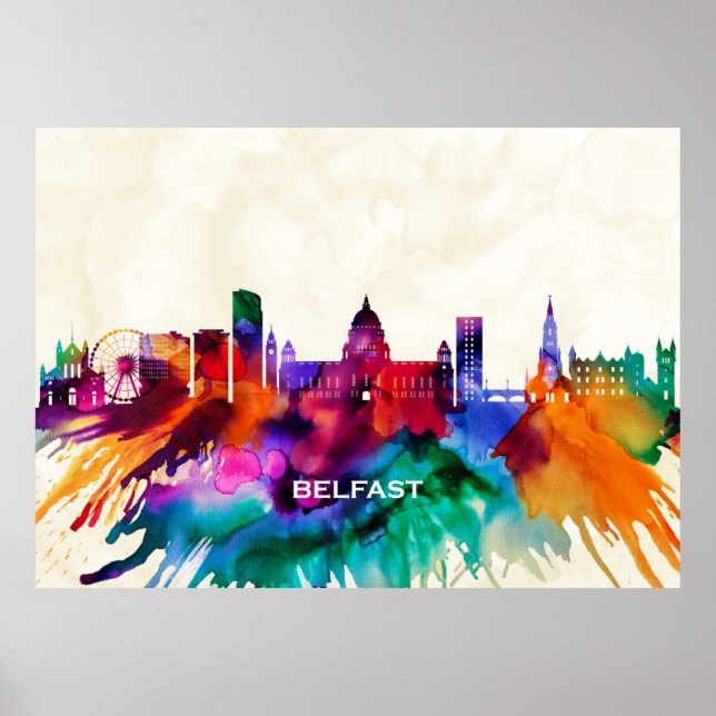Poster Belfast Skyline (Devant)