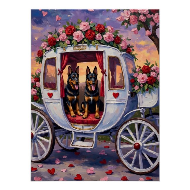 Poster Belgian Shepherd Dog Valentine's Day (Devant)