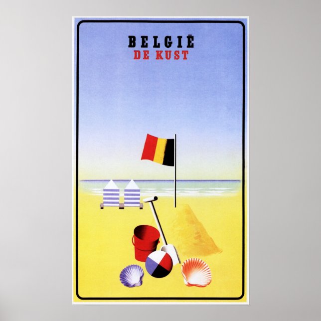 Poster BELGIE DE KUST Belgique Côte Plages de sable Touri (Devant)