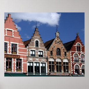 Poster Belgique, Brugge (aussi appelé Brug ou Bruge). UNE