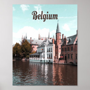 Poster Belgium Brussels Canal