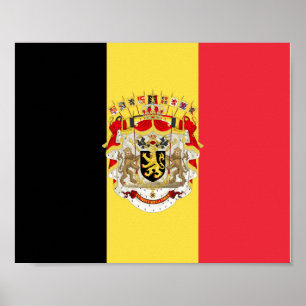 Poster Belgium Flag & COA