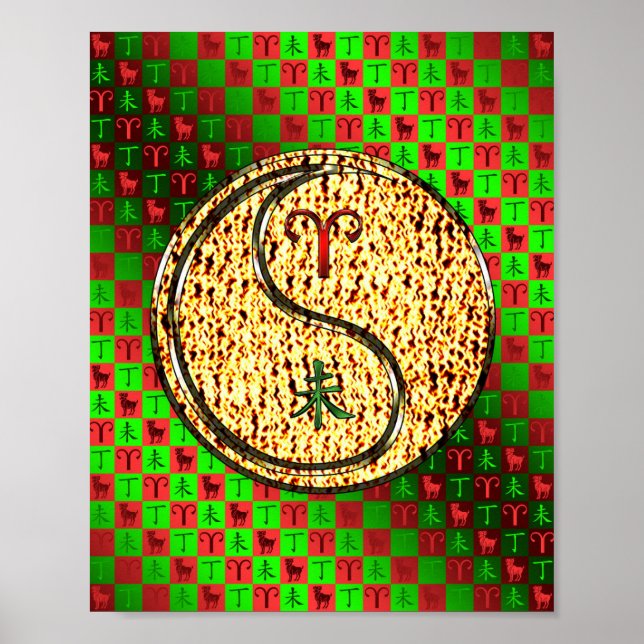 Poster Bélier et chèvre (Devant)