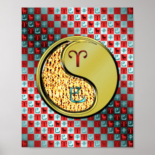 Poster Bélier et serpent métallique