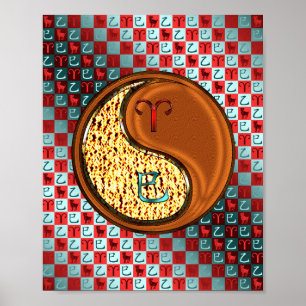 Poster Béliers et serpent à bois