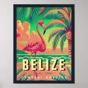 Poster Belize Amérique centrale Vintage Tropical 1950