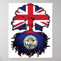 Bélize Bélizien Royaume-Uni drapeau des racines d'