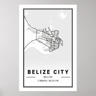 Poster Belize City Belize Cities Travel City Map