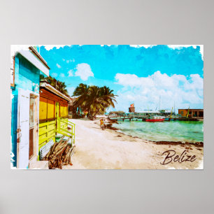 Poster Belize Tropical Paradise Travel