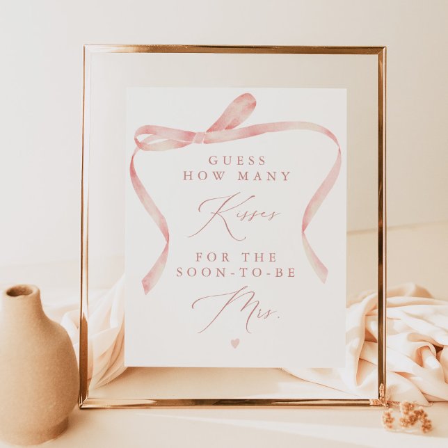 Poster BELLA Blush Bow Tying the Knot Kisses for Mrs. (Créateur téléchargé)
