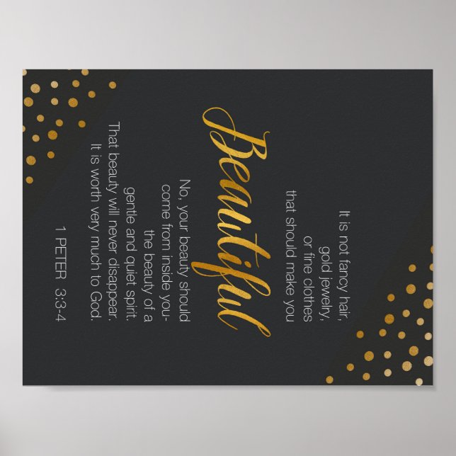 Poster Belle, 1 Pierre 3 Écriture Verse (Devant)