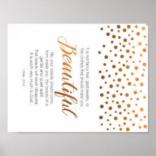 Poster Belle, 1 Pierre 3 Écriture Verse