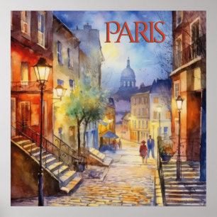 Poster Belle aquarelle de Paris Travel