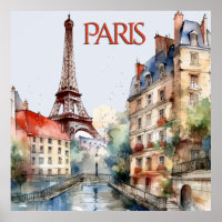 Belle aquarelle de Paris Travel