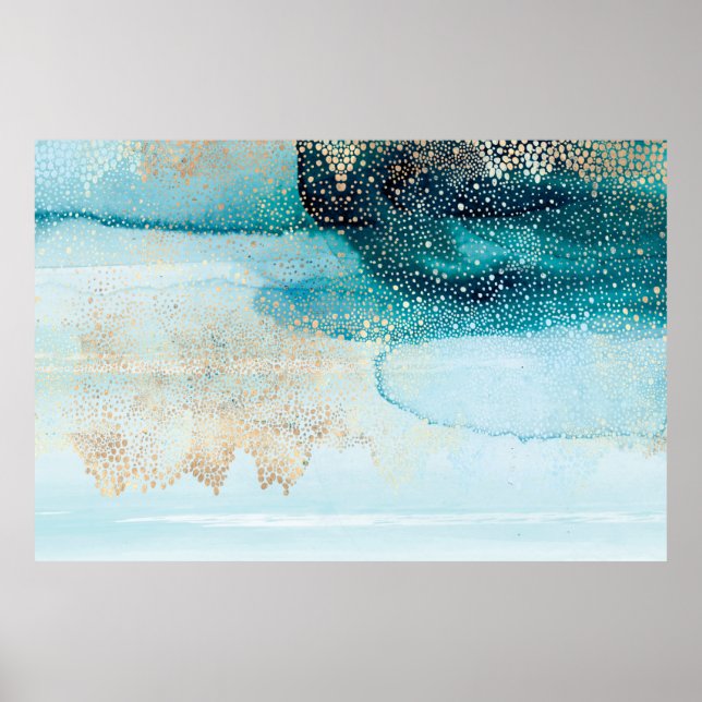 Poster Belle aquarelle haute résolution avec abstrait (Devant)